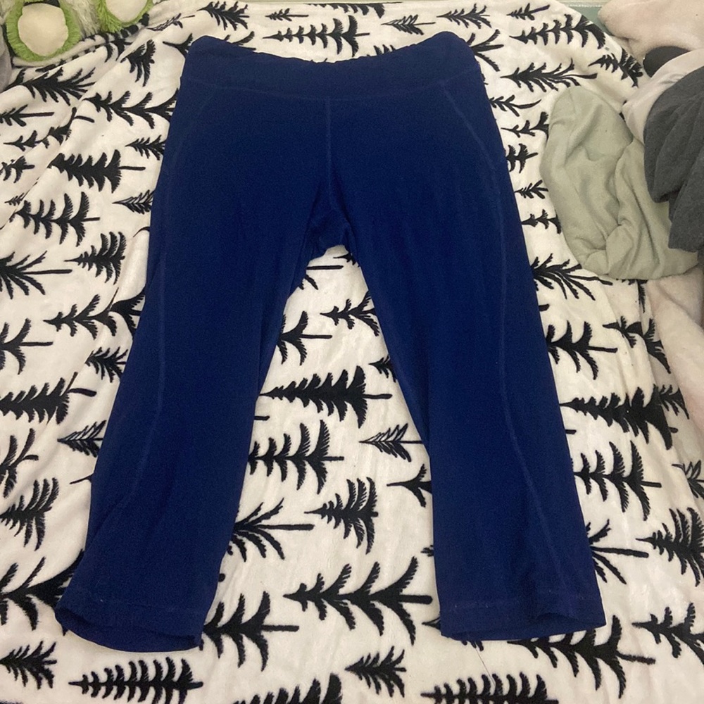 Blue Althletic Cropped Leggings